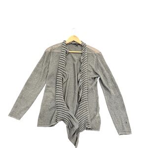 Eileen Fisher Gray Ruffled Cardigan